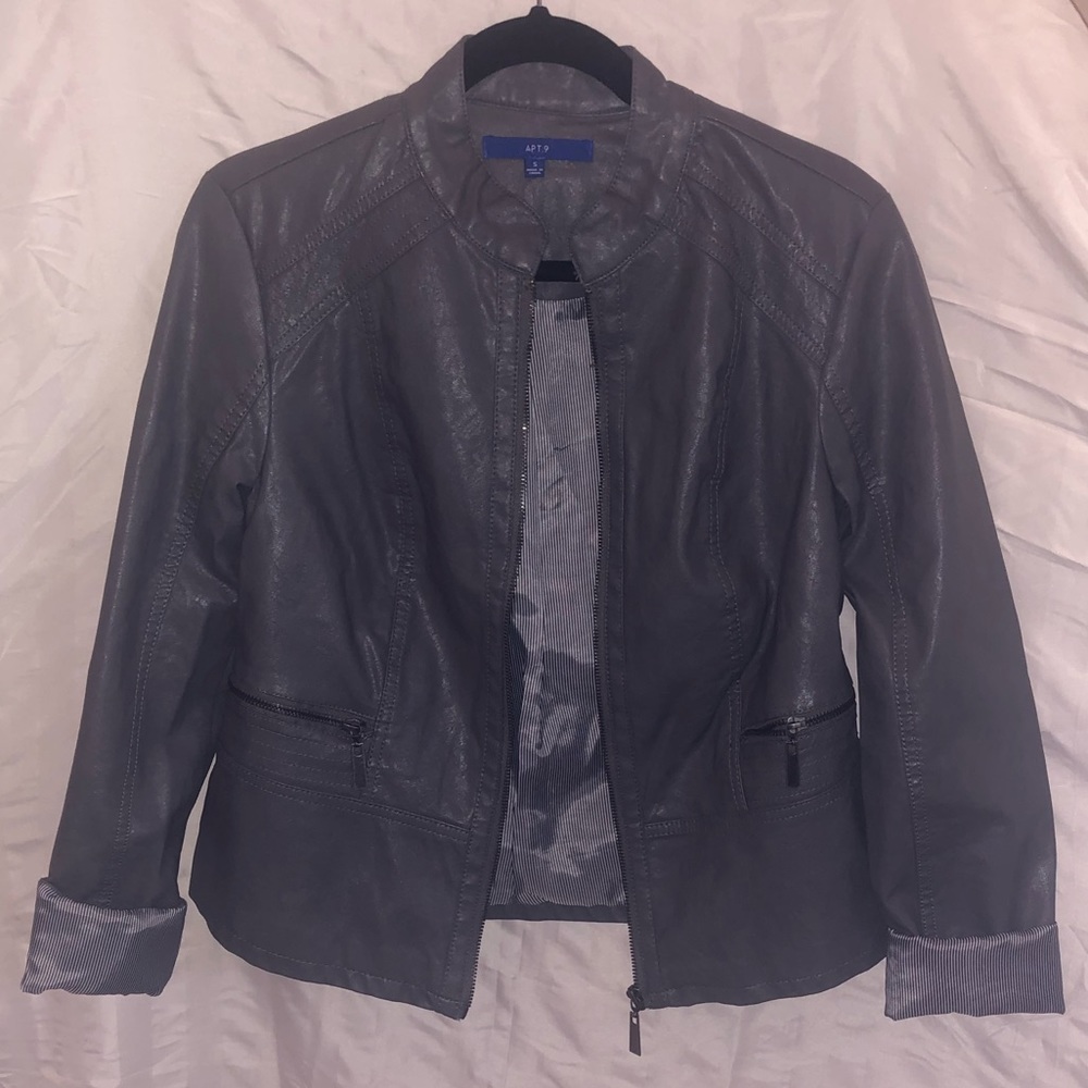 COPY - Apt. 9 Gray Pleather Jacket